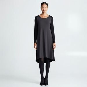 Eileen Fisher Colorblock Stretch Jersey Dress - Minimalist Soft Knit - Size SP